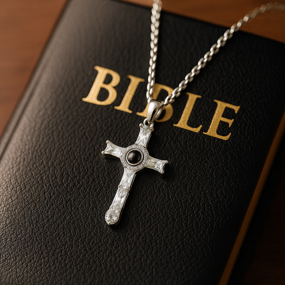 Collier Photo Personnalisé Croix Chrétienne - Votre foi toujours avec vous