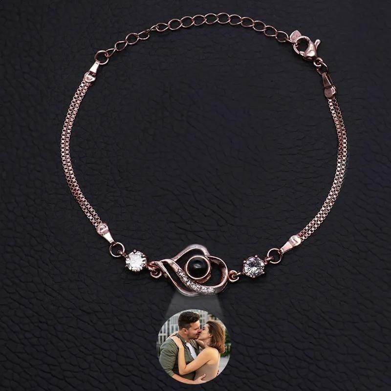 Bracelet Photo personnalisé elise Or Rose pour femme