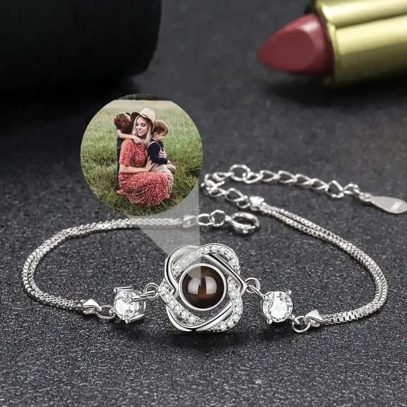 Bracelet photo personnalisé en argent elydia