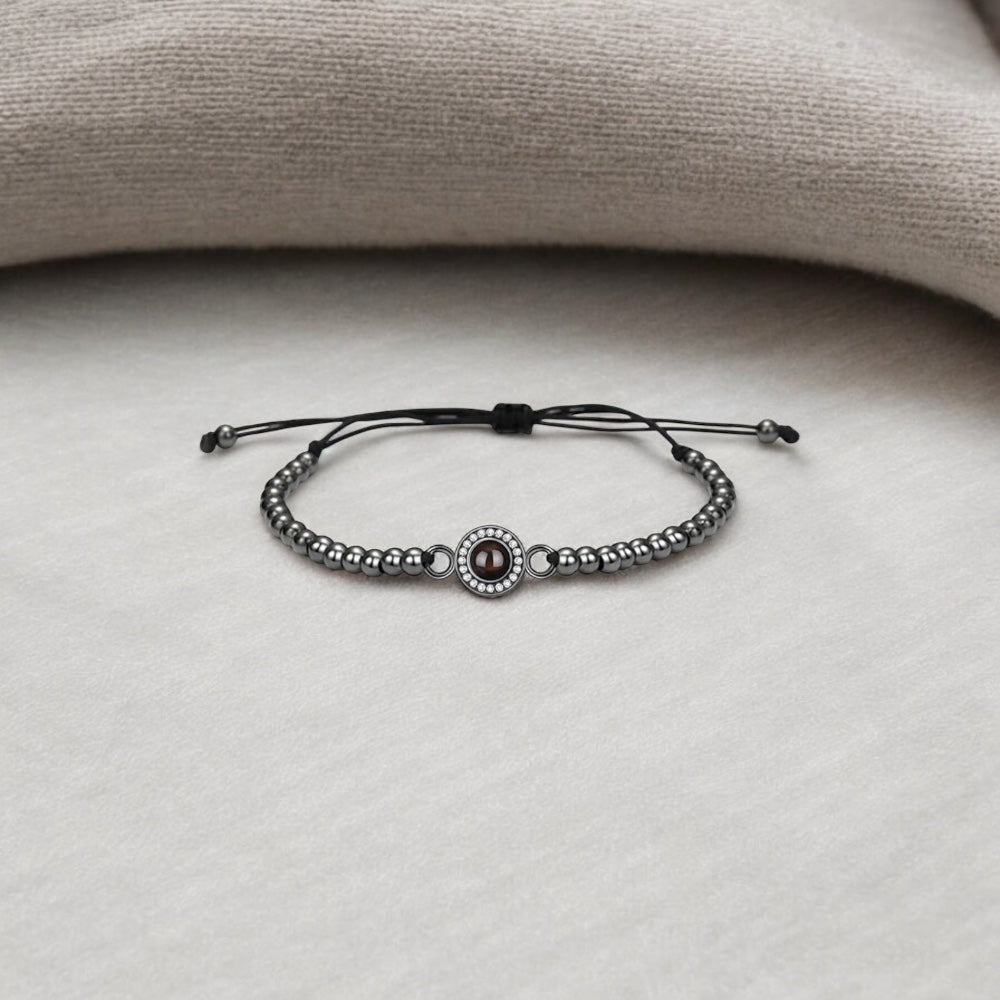 Bracelet photo personnalisé projection Elydia noir