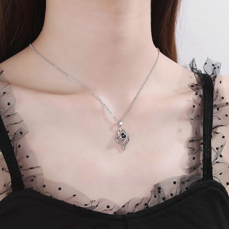 Collier Photo Projection Personnalisé Argent