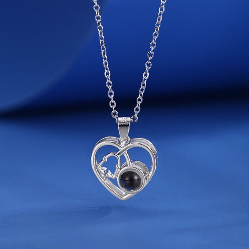 Collier et Pendentif Coeur en Argent avec Photo dedans