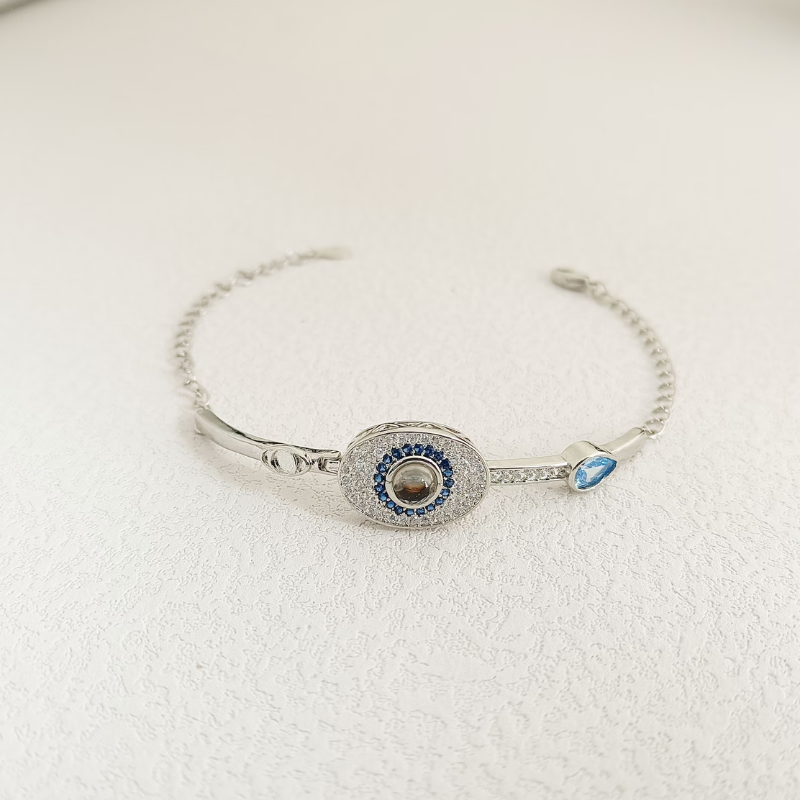 bracelet argent personnalisé projection photo ines