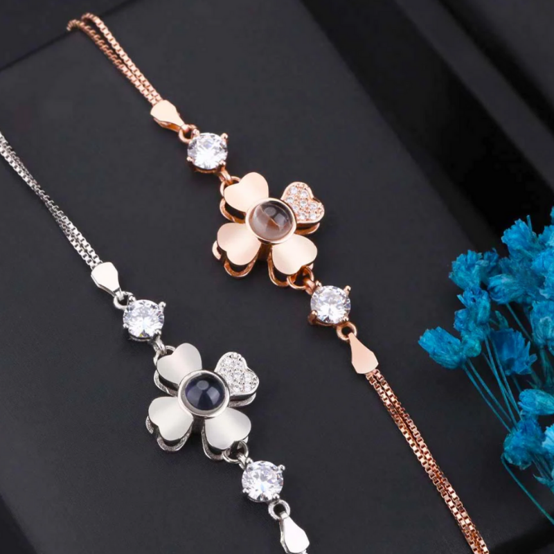 bracelet luxe personnalisé pour femme en couleur argent et or rose