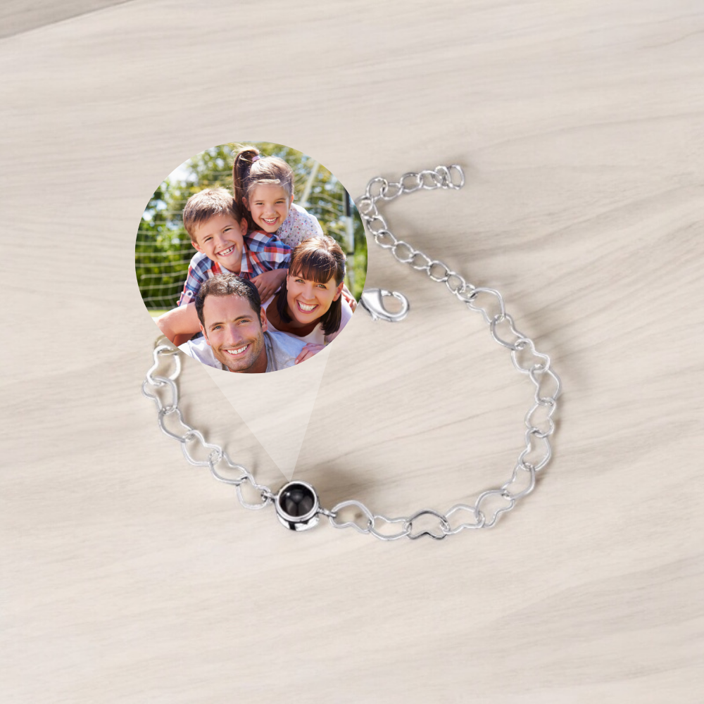 bracelet projection photo personnalisé argent femme elydia bijoux