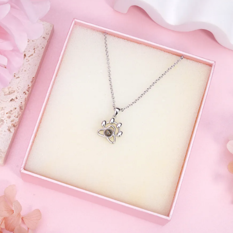 collier pendentif argent femme photo projection personnalisé