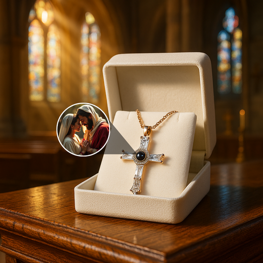Collier Photo Personnalisé Croix Chrétienne - Votre foi toujours avec vous