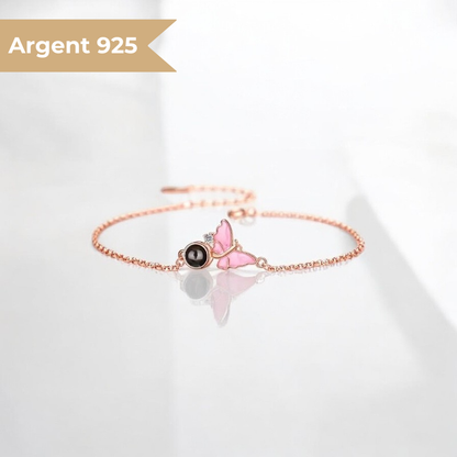 Bracelet Photo Personnalisé Elydia en or rose argent925