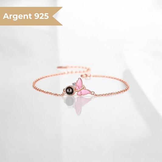 Bracelet Photo Personnalisé Elydia en or rose argent925