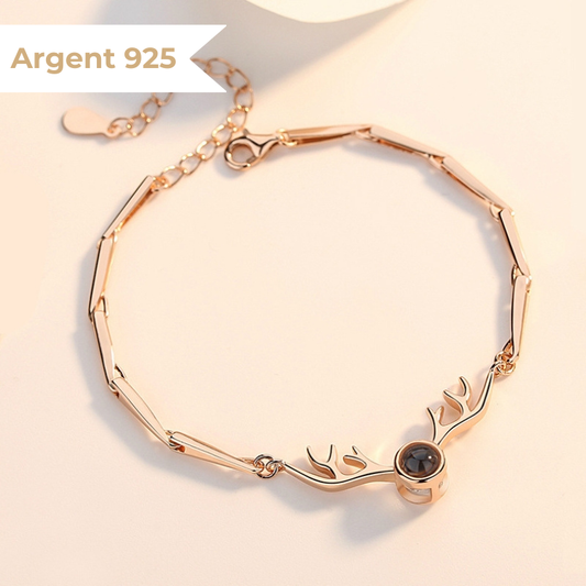 Bracelet Photo Personnalisé Elydia en or rose