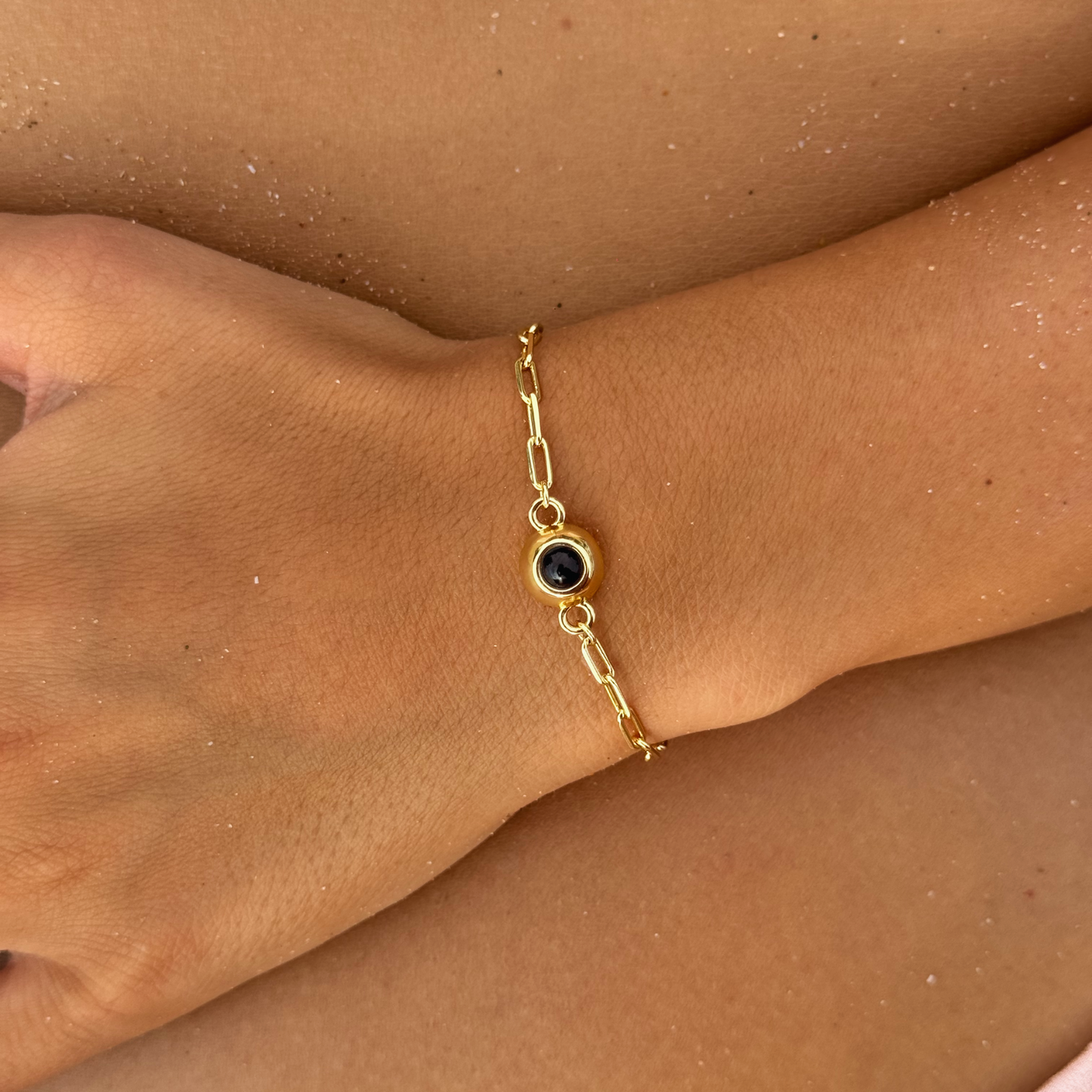 Bracelet Photo Personnalisé Magnolia - or portée