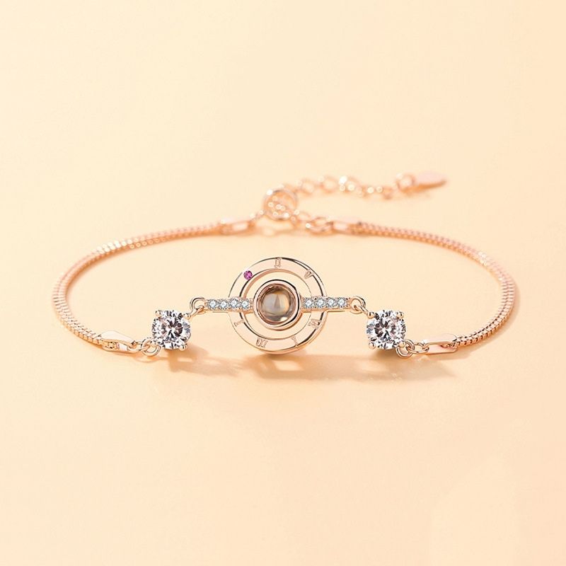 Bracelet Photo Personnalisé luxe or rose pour femme