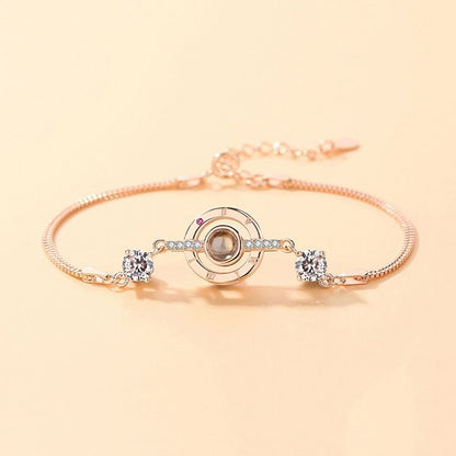 Bracelet Photo Personnalisé luxe or rose pour femme