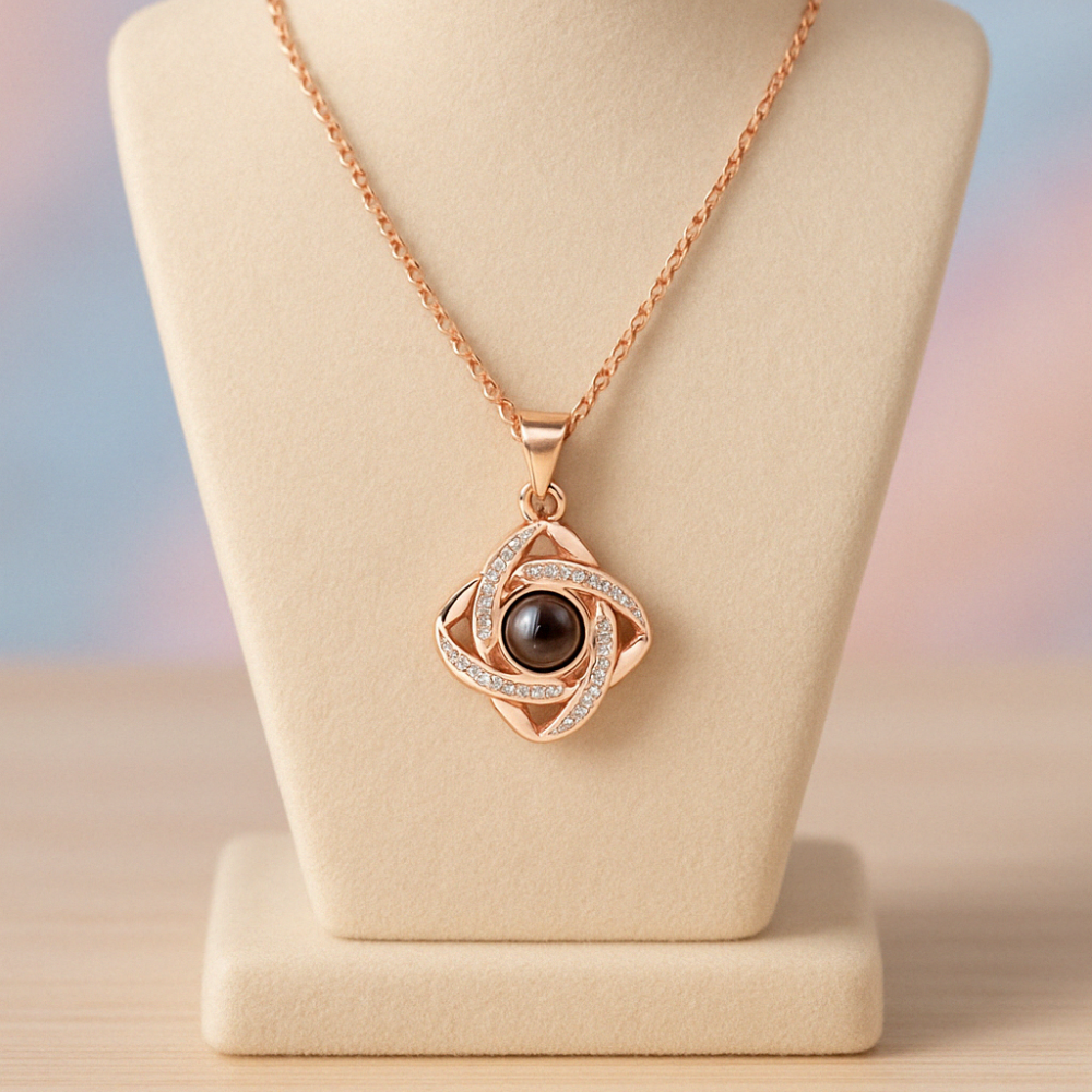 Collier Photo Personnalisé pour femme Or Rose