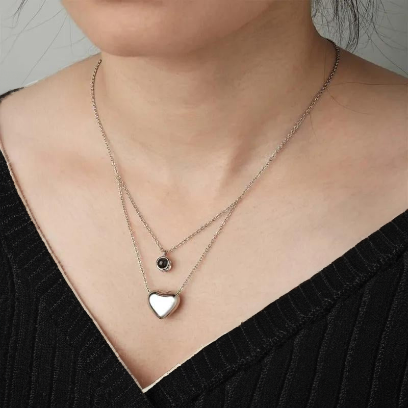 Collier Personnalisé avec Photo coeur argent