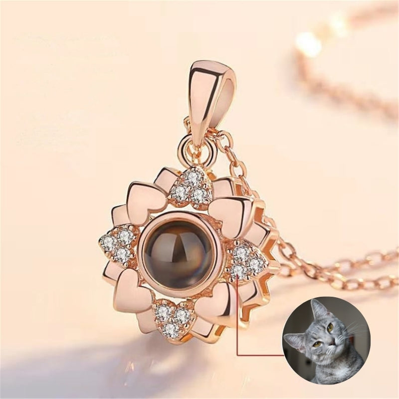 Collier Photo Personnalisé or Rose en Argent pour Femme