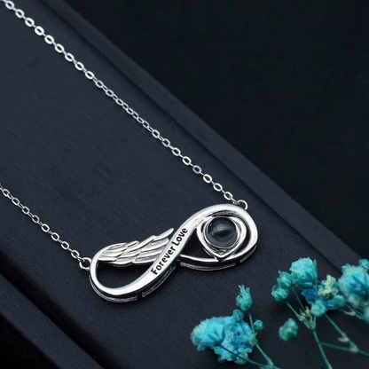 Collier infini en argent avec photo dedans