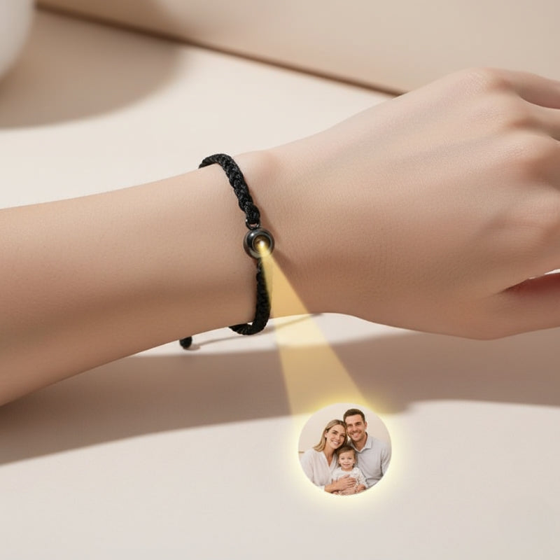 Demonstration bracelet projection photo Eden avec image famille