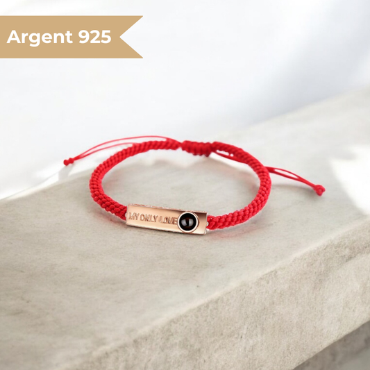 bracelet corde projection photo en argent