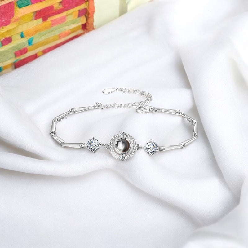 bracelet en argent 925 pour femme avec photo personnalisé