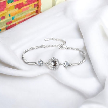 bracelet en argent 925 pour femme avec photo personnalisé