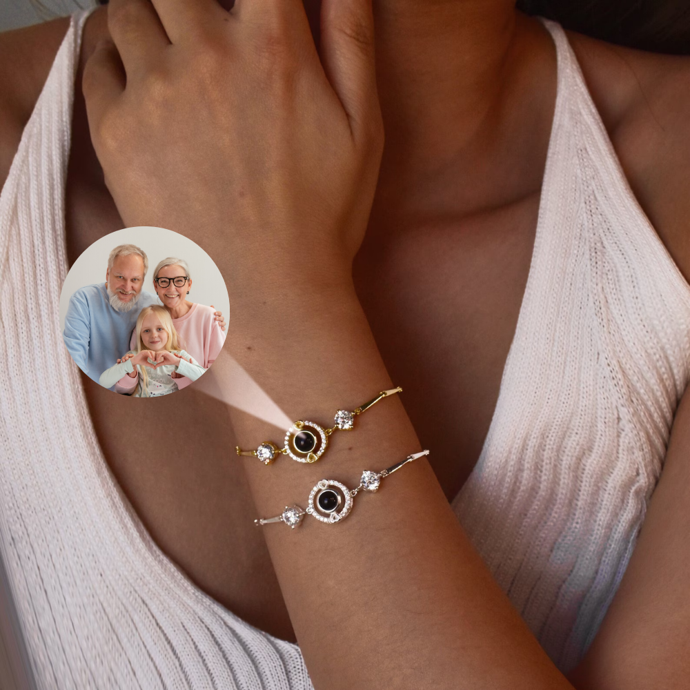 bracelet or personnalisé femme photo elydia