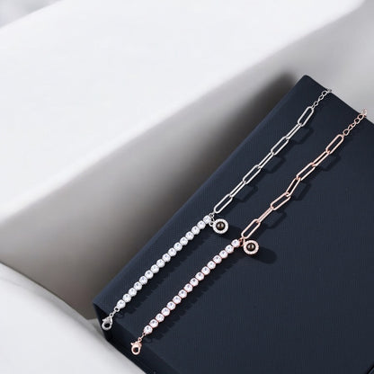 bracelet or rose et argent sur boîte à bijoux laura