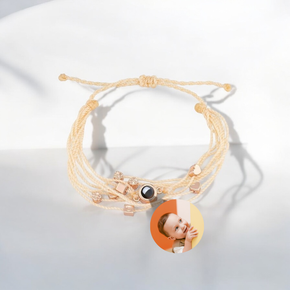 bracelet personnalisé en corde beige