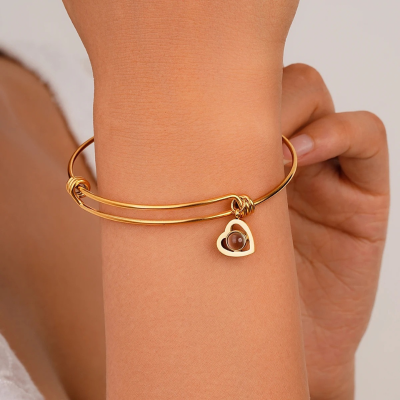 bracelet personnalisé femme or coeur