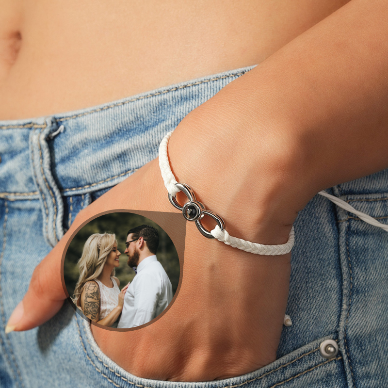 bracelet personnalisé photo projection blanc