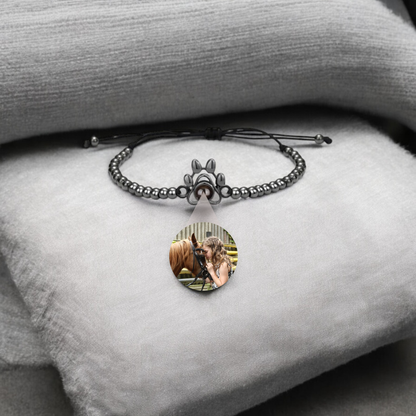 bracelet personnalisé projection photo noir