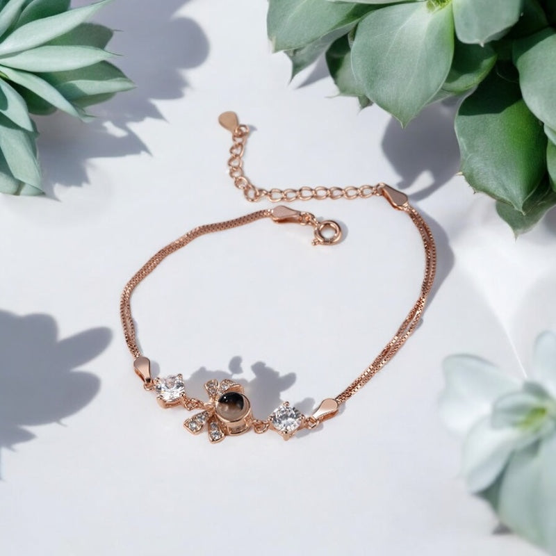 bracelet photo à l'intérieur or rose noémie