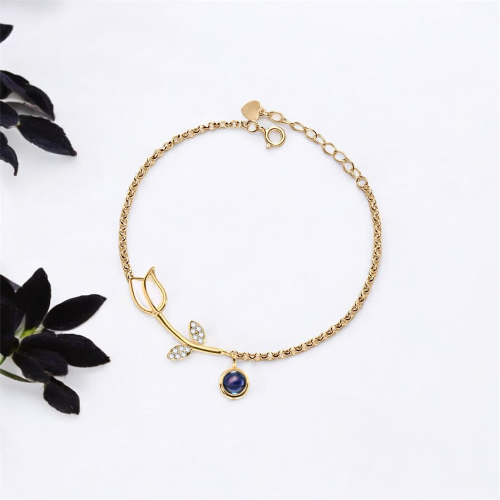 bracelet photo or pour femme