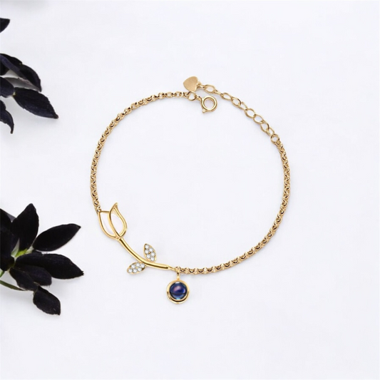 bracelet photo or pour femme