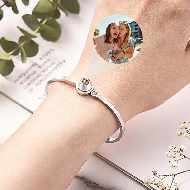 bracelet photo personnalisé argent lyana