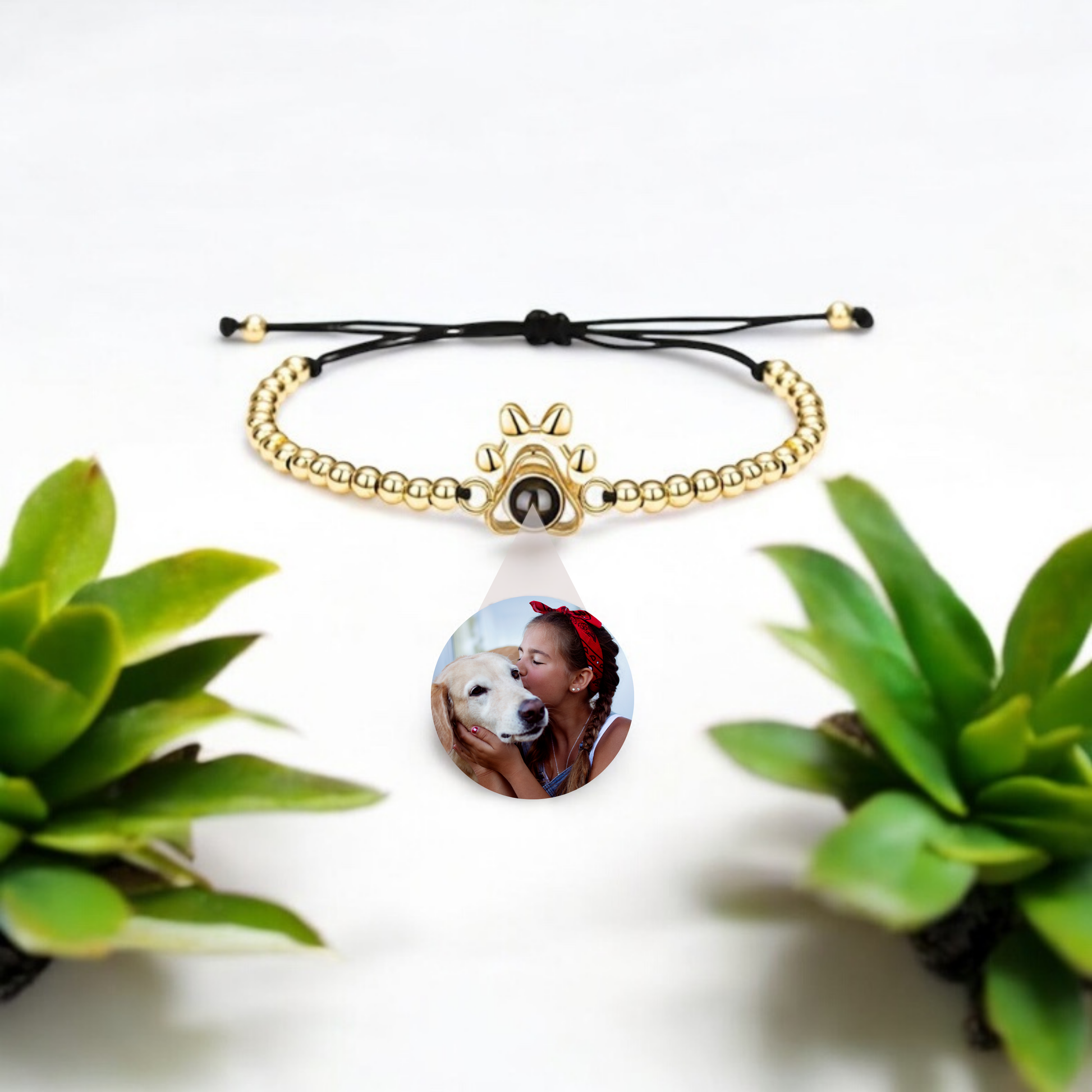 bracelet photo personnalisé or projection photo