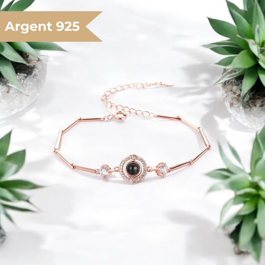 bracelet photo projection argent 925 or rose