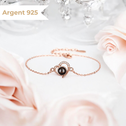 bracelet photo projection en argent pour femme