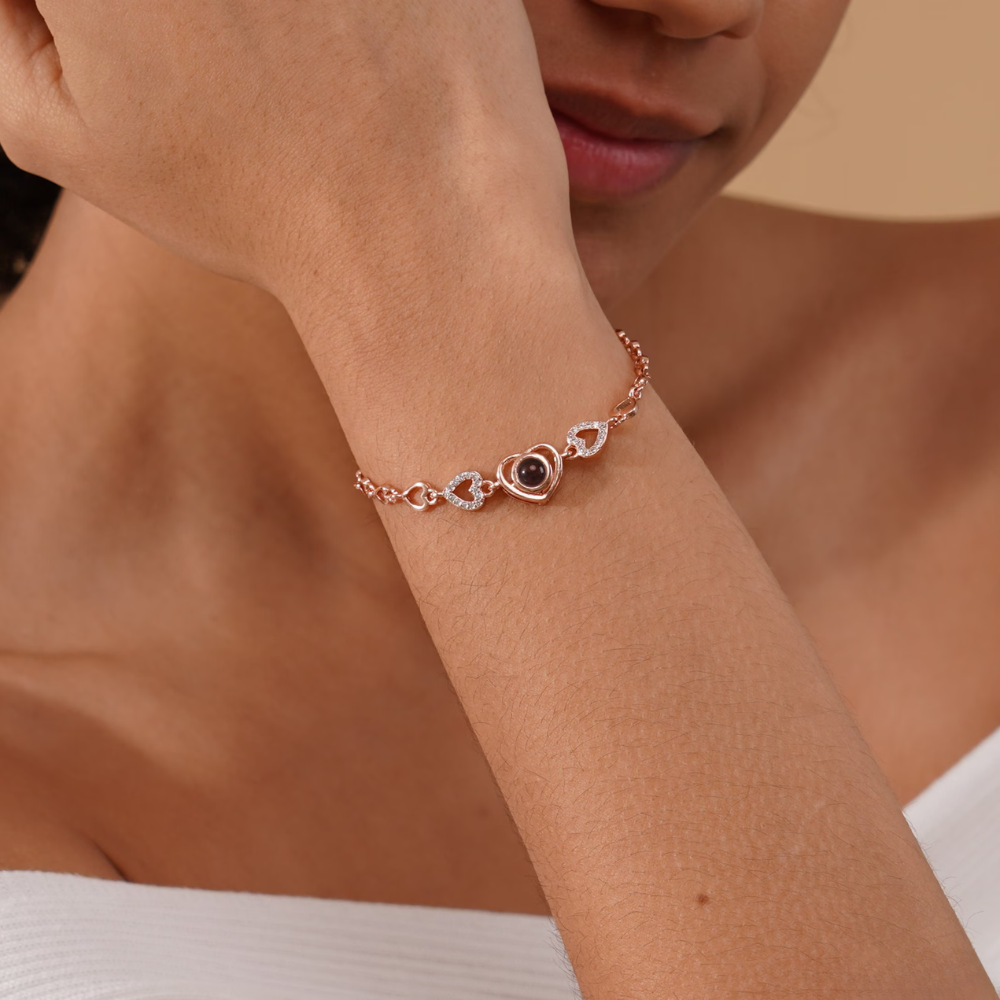 bracelet projection photo elydia or rose porté