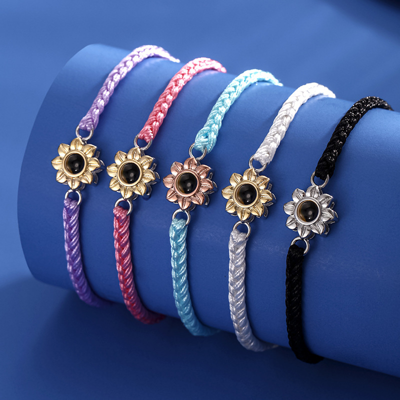 bracelets personnalisés photo noir blanc bleu rose violet