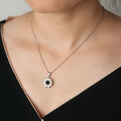 collier pendentif argent femme photo personnalisé avec projection