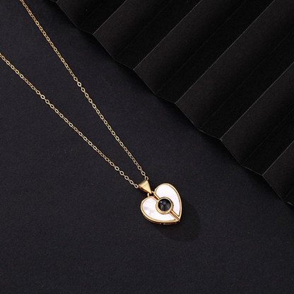 collier pendentif femme or photo projection personnalisé