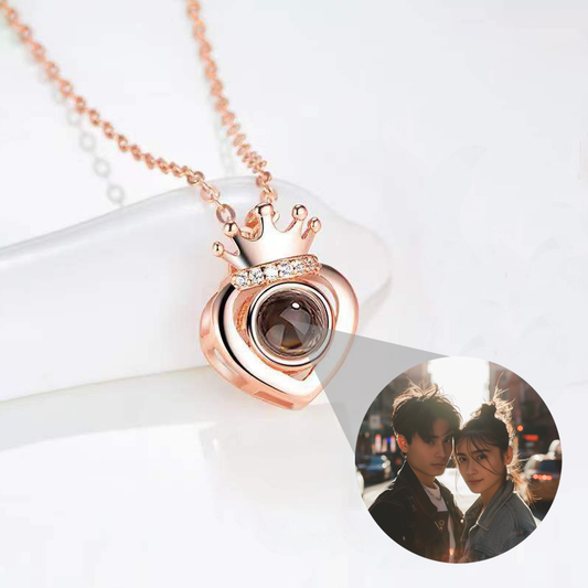 collier pendentif or rose pour femme photo personnalisé