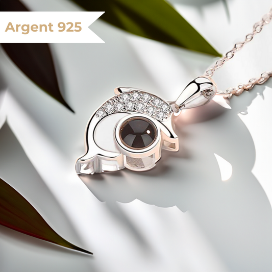 collier pendentif photo couple projection personnalisé femme