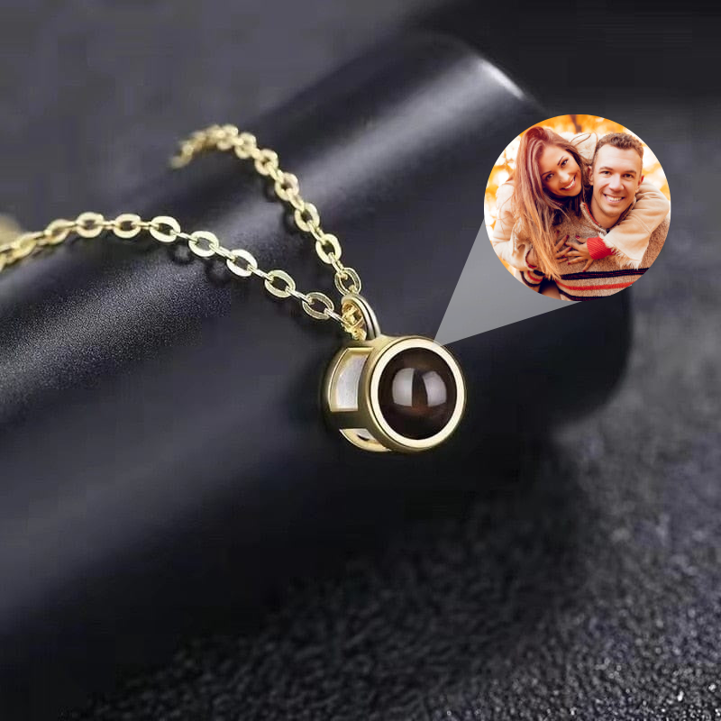 collier pendentif photo personnalisé or pour femme