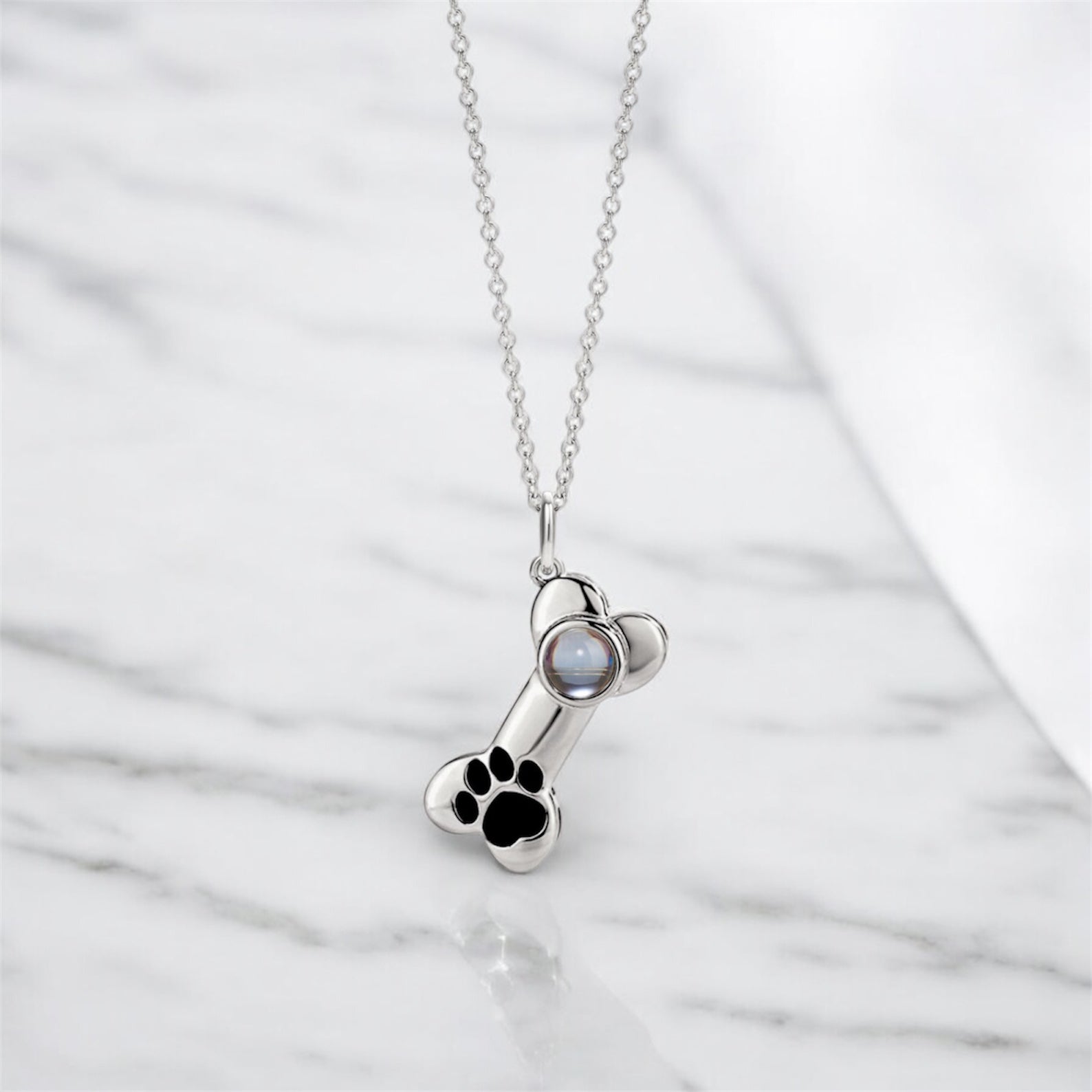 collier perle personnalisé photo argent