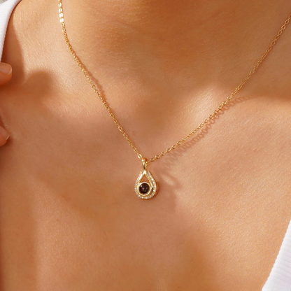 collier personnalisé photo or femme