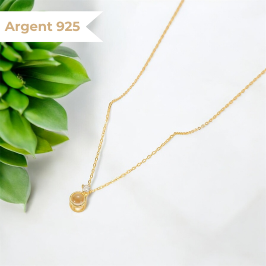 collier photo or pour femme argent 925