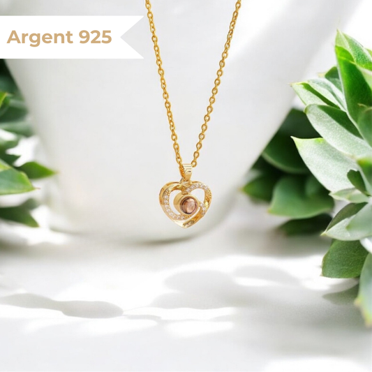 collier photo personnalisé en argent