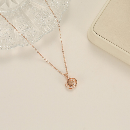 collier photo personnalisé femme or rose elydia